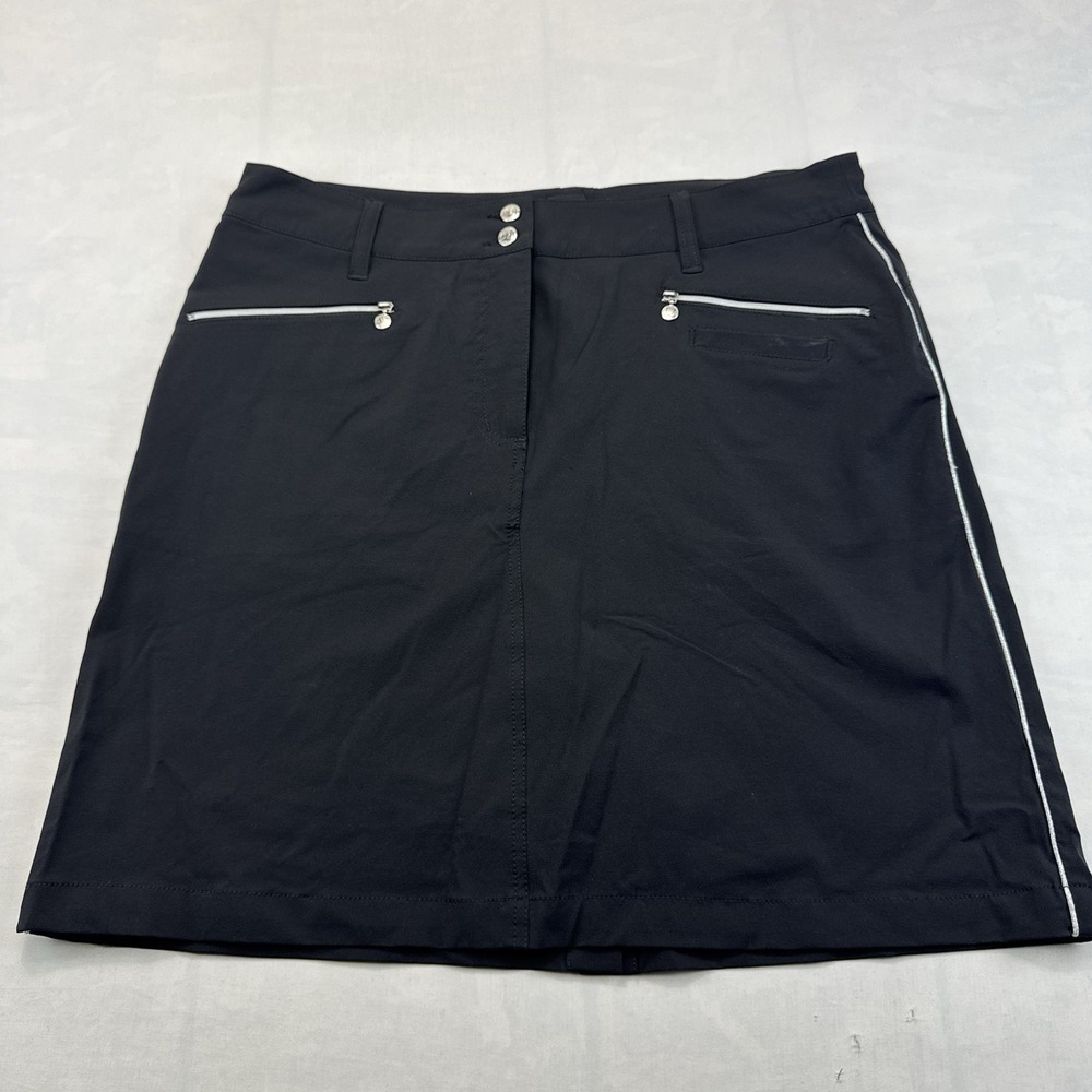Daily Sports Womens 10 Black Golf Skirt Skort Zip Pockets